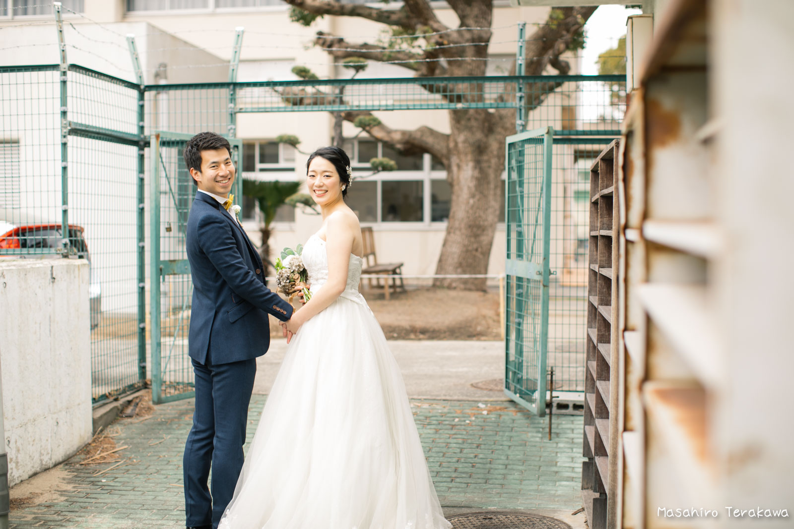 神戸の学校（母校）にて結婚式前撮り5